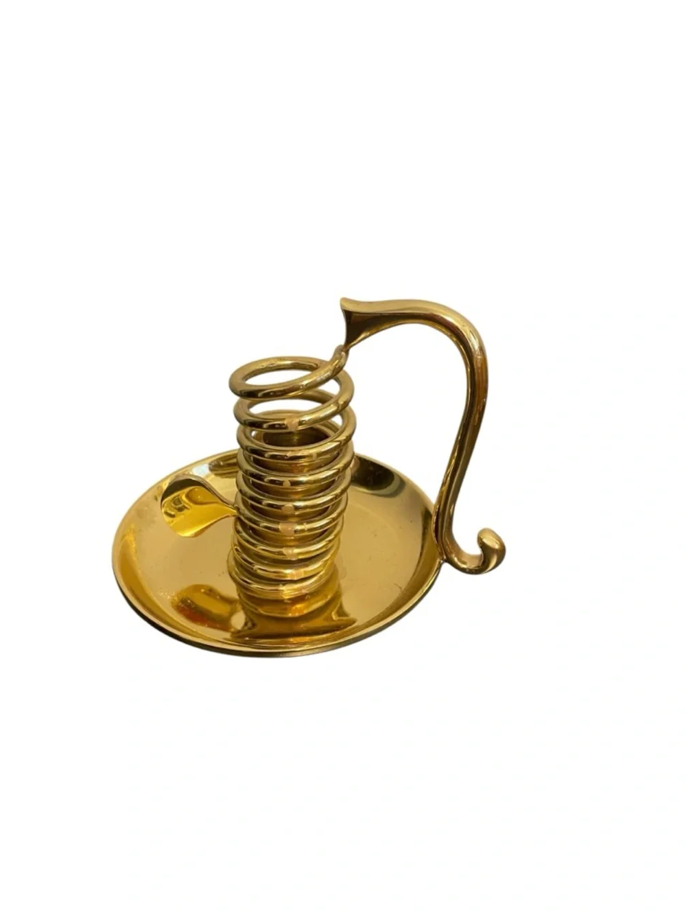 PartyLite Brass Spiral Spring Courting Candle Holder Gold Tone Taper - Picture 3 of 5